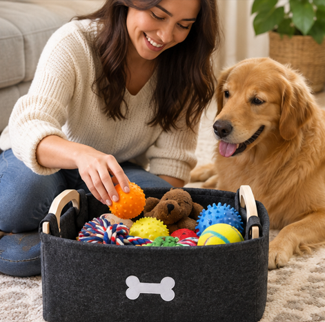 Felt Pet Toy Storage Box - Image 2