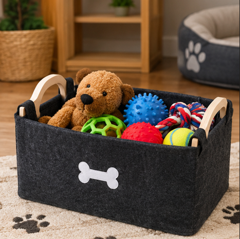 Felt Pet Toy Storage Box - Image 3
