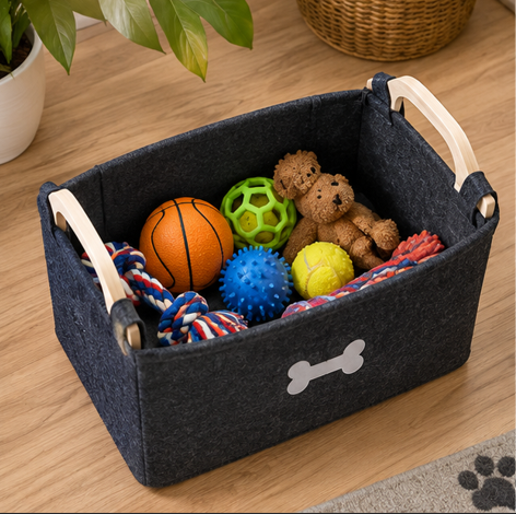 Felt Pet Toy Storage Box - Image 4